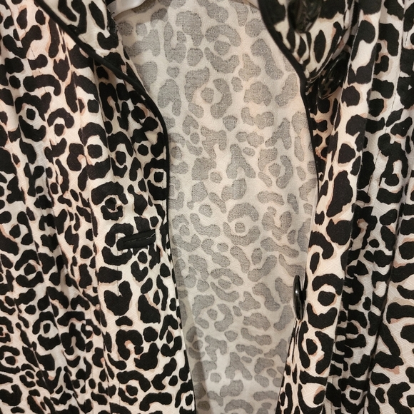 Abbie Max B & W  3/4 Length Leopard Print Cotton Jacket MED - Picture 5 of 8